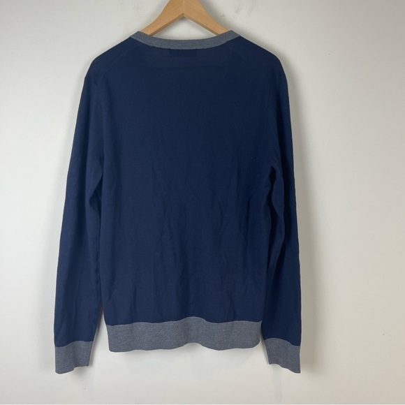 Saks Fifth Avenue Navy Blue Wool Cardigan Size Medium - Picture 2 of 7